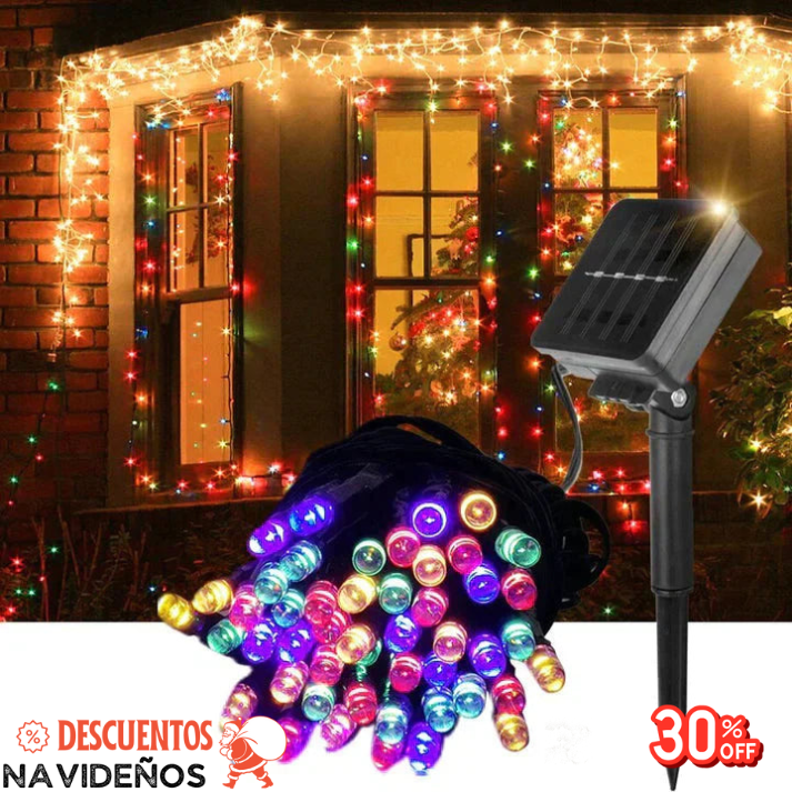 Luces Navideñas de 10 metros con Panel Solar