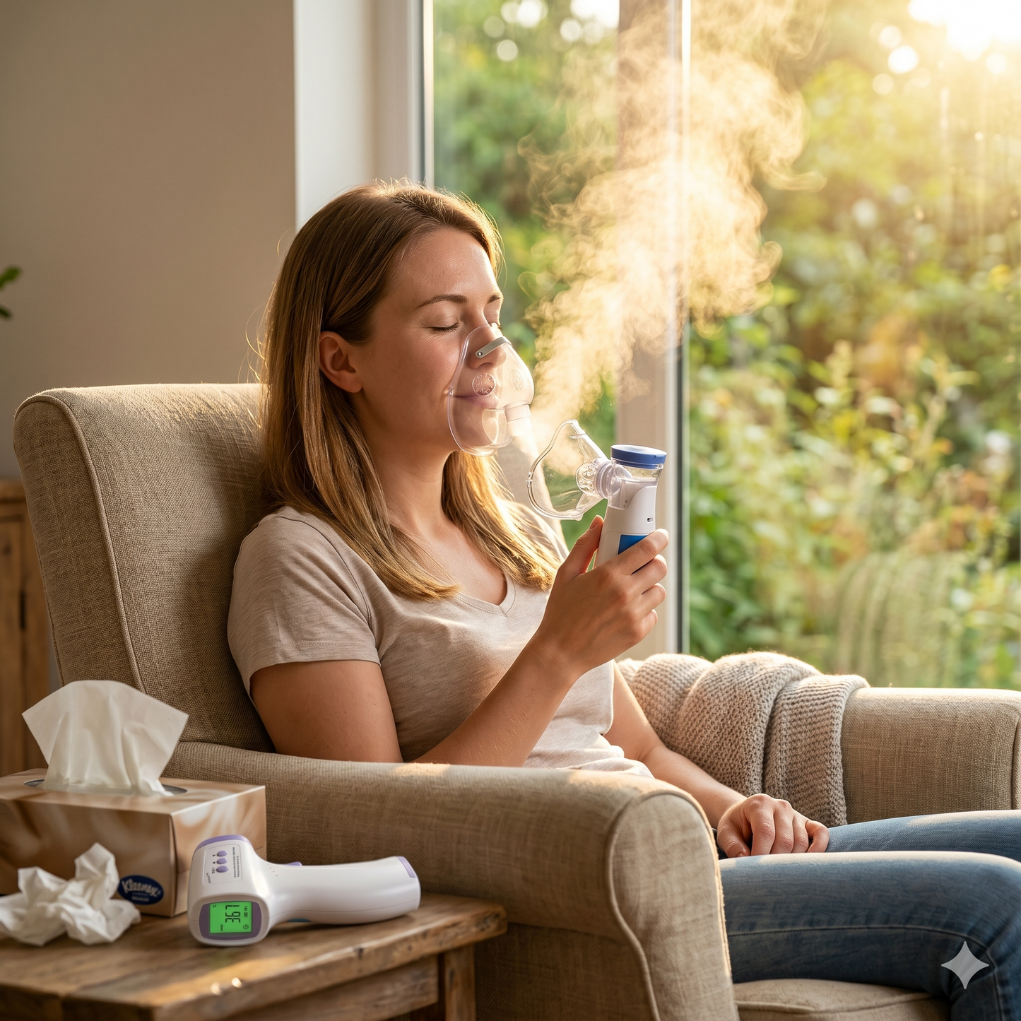 RespiraPlus PRO - Nebulizador Portatil + Termometro Digital Infrarrojo