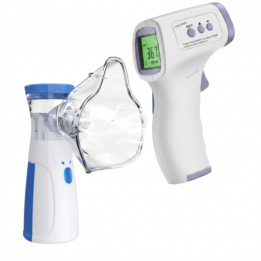 RespiraPlus PRO - Nebulizador Portatil + Termometro Digital Infrarrojo