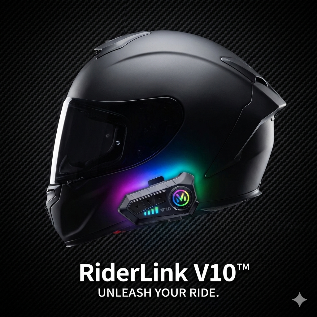 RiderLink V10™ - Sistema de Audio y Manos Libres para Casco