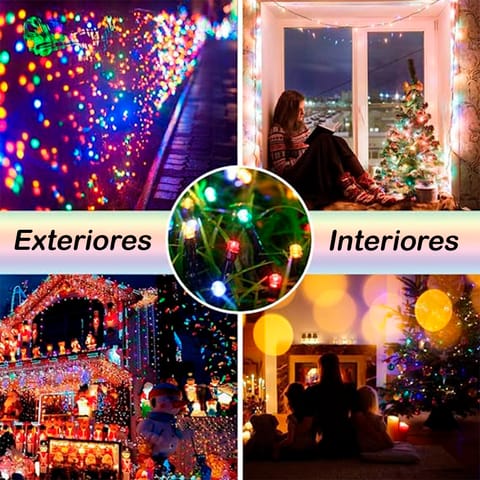 Luces Navideñas de 10 metros con Panel Solar